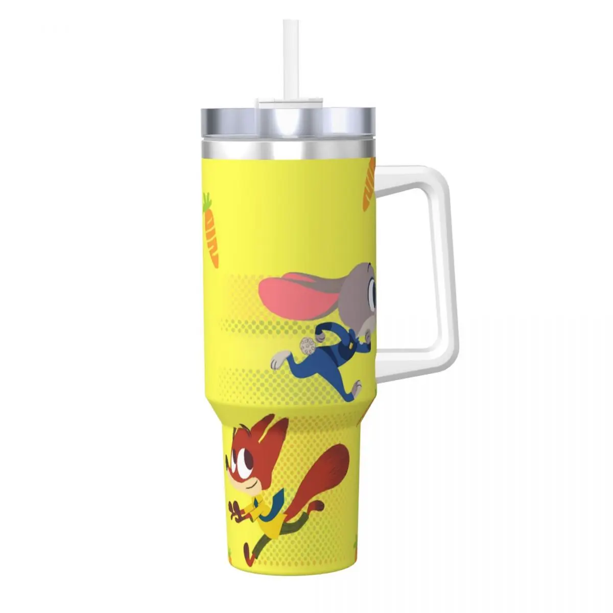 Zootopia Judy And Nick Stainless Steel Tumbler Beach Mugs Cup Large Capacity Thermal Cups Heat Preservation Drinks Water Bottle