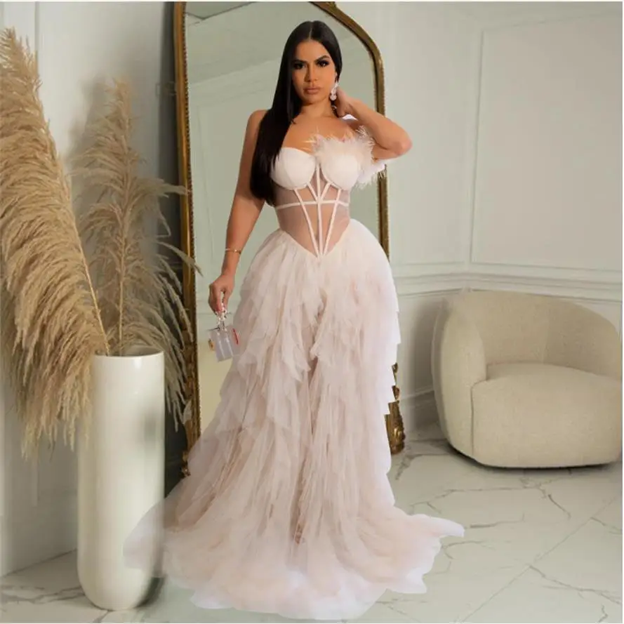 

Sexy Me Breast Wrap Dr Svel Furry Gown See tough Long Evening Gown Polyester Summer Season Wrap Sle