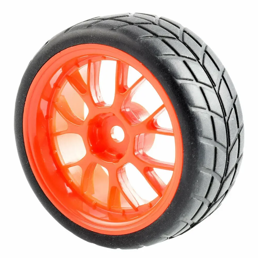 RC 907-6083 Rubber Tires & Plastic Wheel 4Pcs For HSP HPI 1:10 On-Road Car