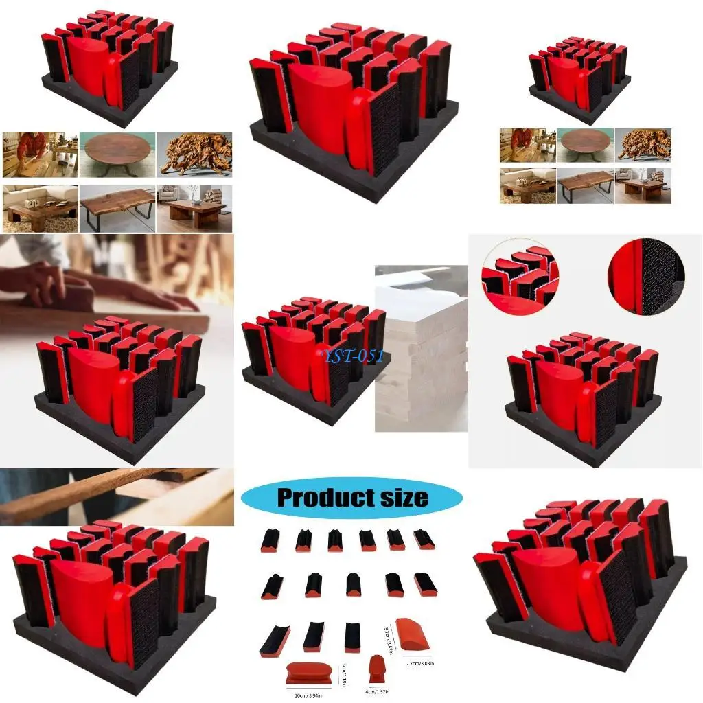 E15A Hand Sanding Block Set Profile Sanding Pad Abrasive Sanding Chassis Sandpaper Polishing Disc