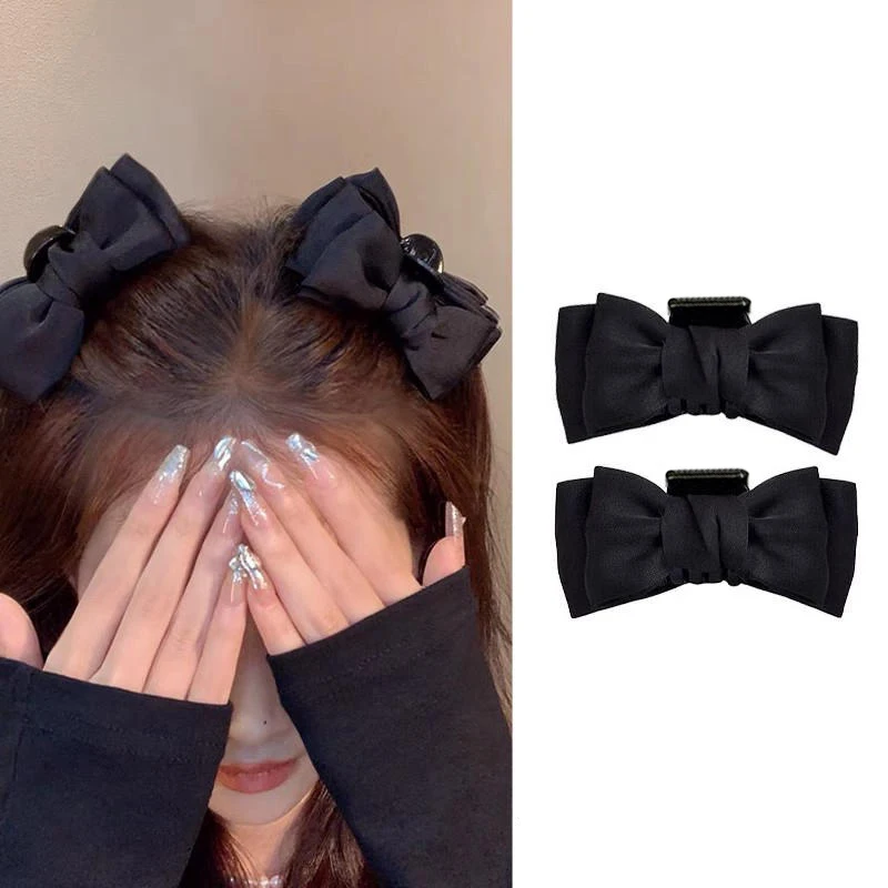 

Black Bow Hair Clip Small and Exquisite Ribbon Bow Hair Clip Silk Hair Clip Retro Bow Hair Accessories Women and Girls Headwear
