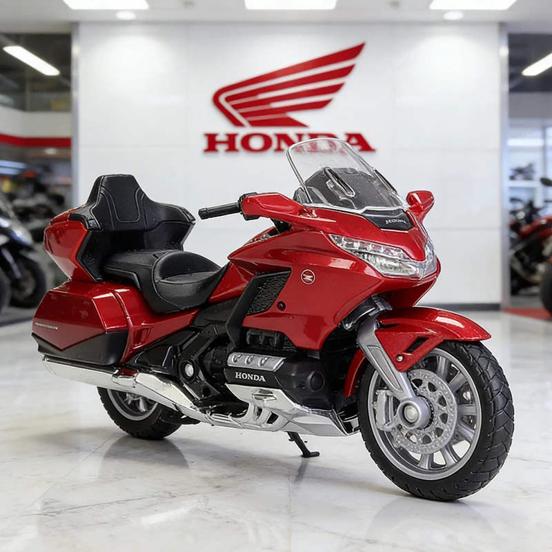 

Модель мотоцикла WELLY 1:18 HONDA Gold Wing, игрушечный мотоцикл из сплава, гоночная модель, игрушка для детей, коллекционная модель.