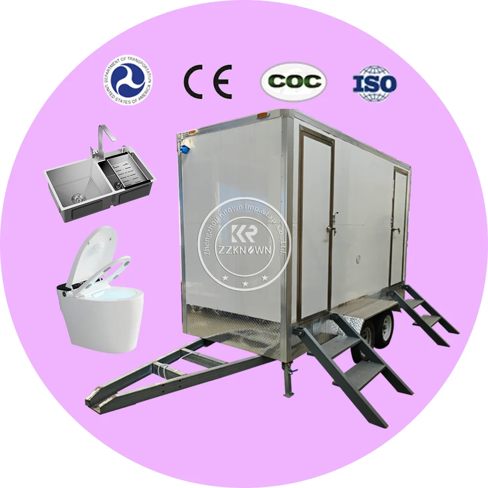 2023 Portable Toilet Trailer Shower Combo Toilet Trailer Luxury Restroom Bathroom Portable Various Application Scenarios