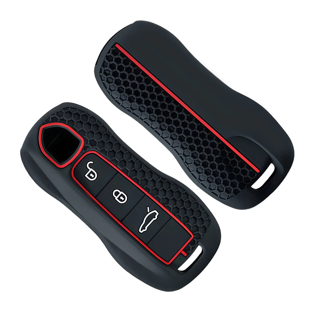 3 Buttons Car Remote Key Case Keychain for Porsche Panamera Cayenne 971 911 9YA Macan Boxster Spyder Carrera Cayman 970 981 991