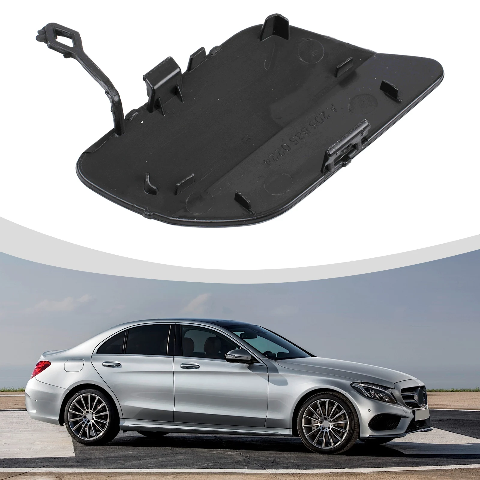 

Practical Quality Useful New Tow Hook Eye Cover Tow Hook Cap Plastic Vehicle A2058850224 Accessories Replacement