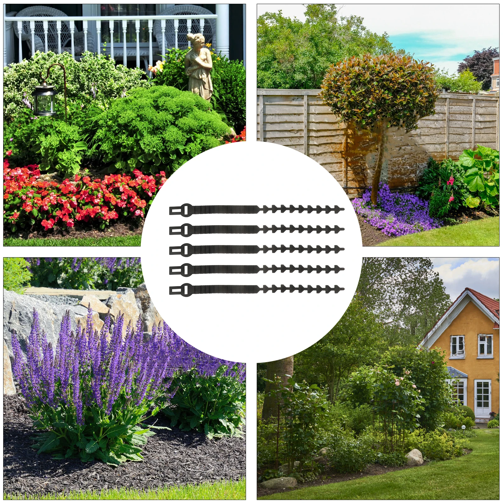 5 قطعة العلاقات المطاطية صديقة للبيئة دائم أحزمة ملزمة شجرة فرع دعم قابل للتعديل 45x2x05 سنتيمتر حديقة النباتات الأشرطة شجرة العلاقات #6