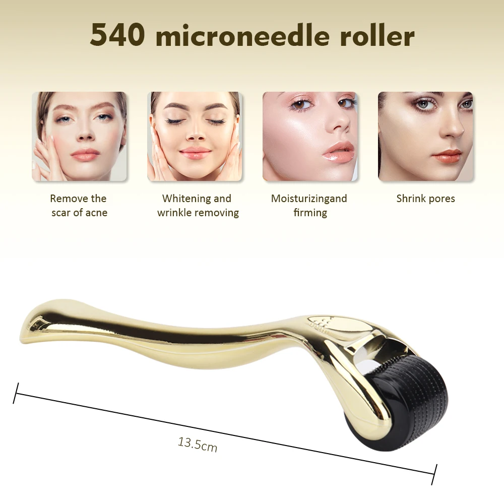 1Pcs Transparent Derma Roller Stainless Steel Black Microneedling Roller Facial Skin Care Home Use for Face Beauty Massage Tools