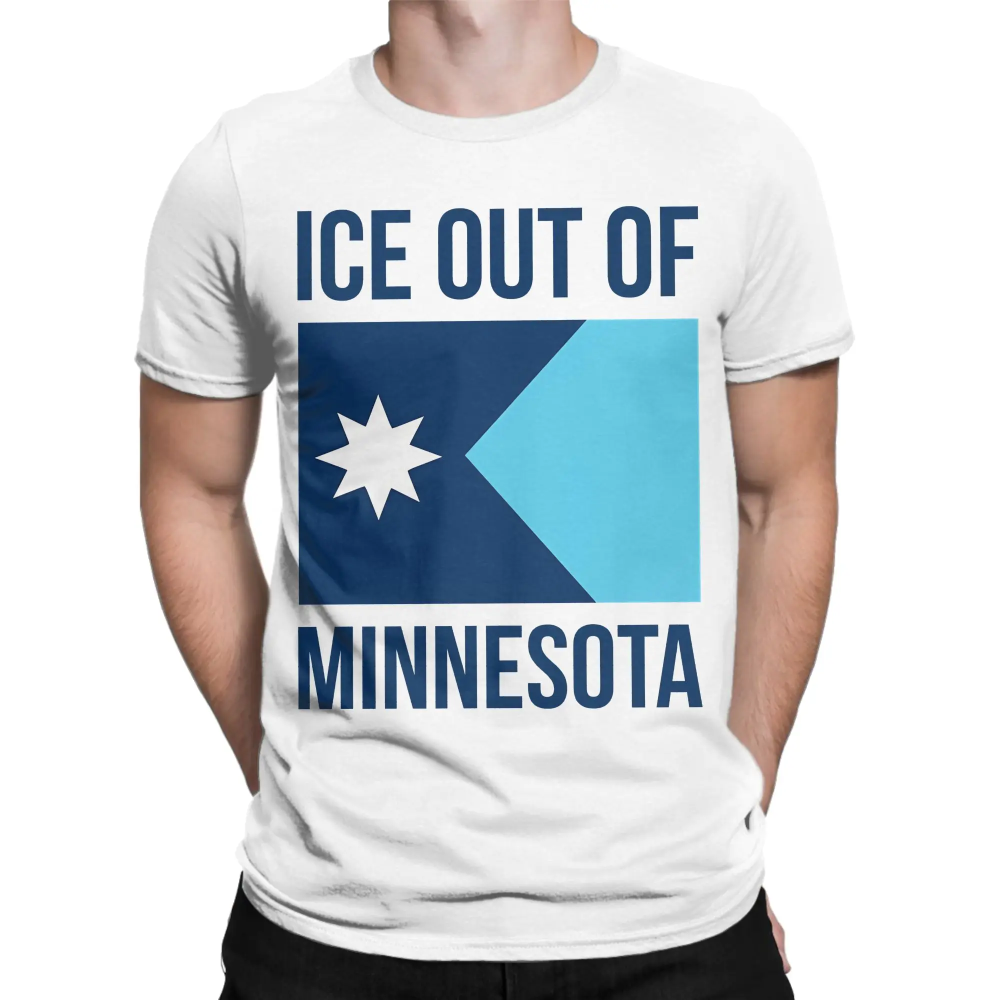 ICE out of Minnesota T Shirt Beach  Cotton T Shirts For Man Novelty Printed Tee Shirt Short Sleeve Streetwear Clothing