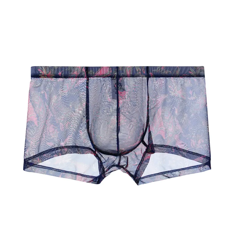 Men Sexy Seamless Underwear Pants Mens Ultra-thin Transparent Boxershorts Male Low-rise Mesh Slips Homme Panties Boxer Shorts 4