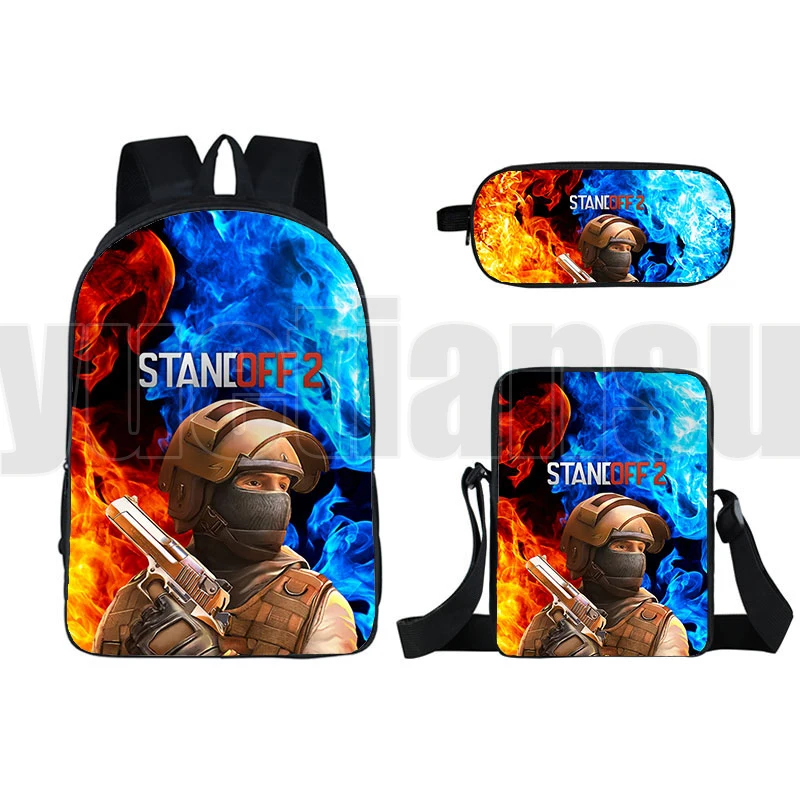 3D Print Standoff 2 Backpack Shooting Game Pencil Case Shoulder Bag 16 Inch Anime Standoff2 Cute Bookbag Bagpack School Bag