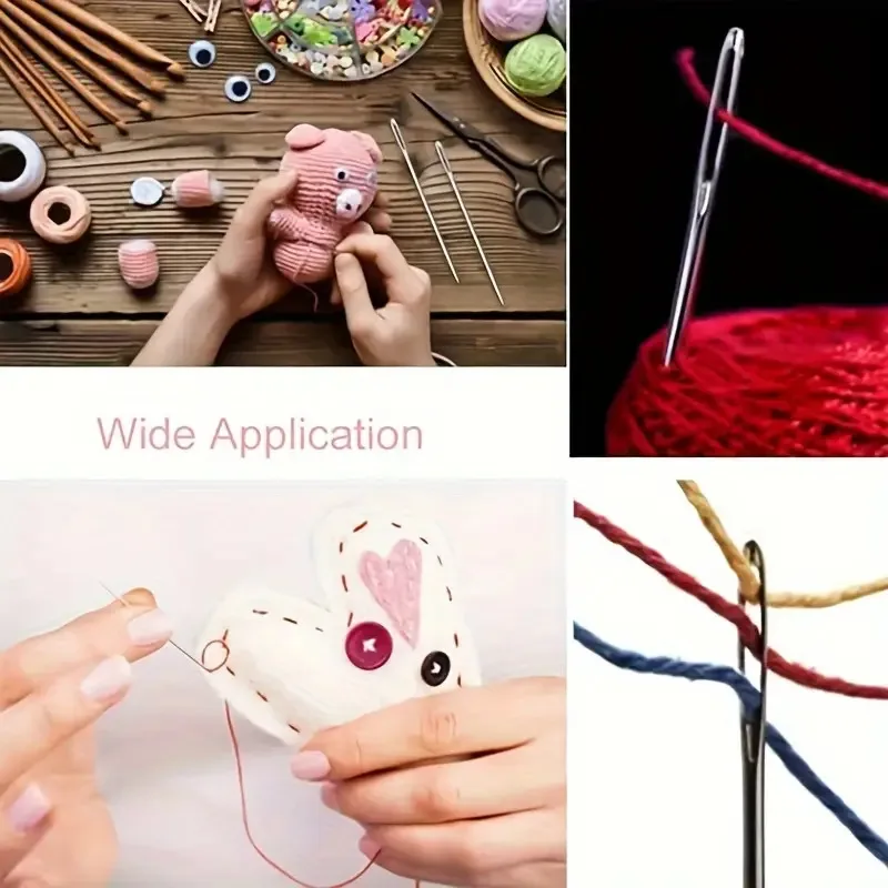 25-teiliges Set Große Augennadeln zum Nähen Handgefertigte Ledernadeln Stahlgarn-Stricknadeln Nähwerkzeug-Set – Detail 7