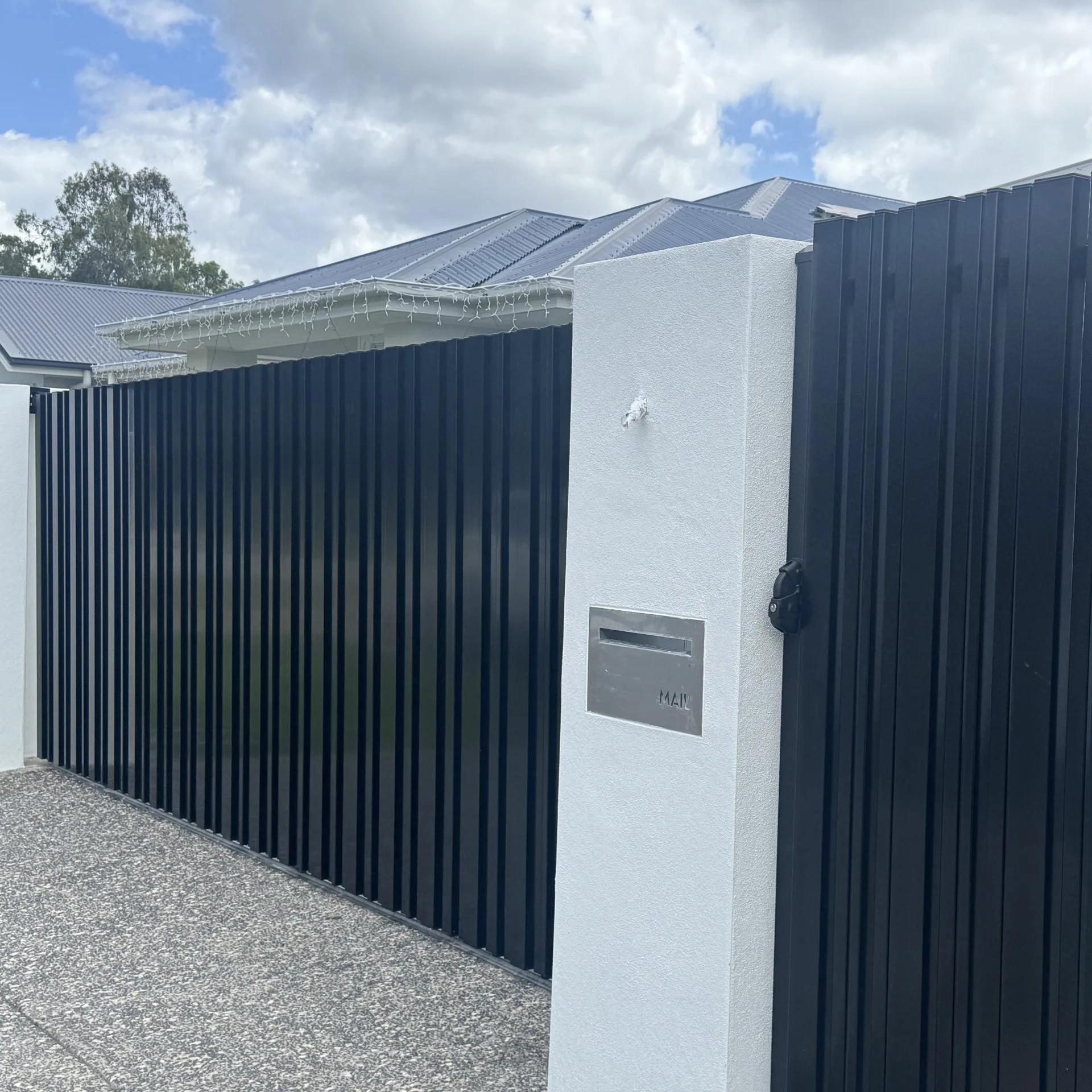 Aluminum Sliding Gate Driveway 6x6ft Automatic Electric Motor System Metal Garden Gate Yard Fence Luxury High