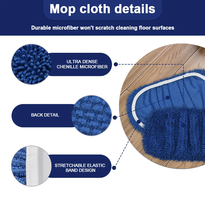 Mop Pads for Swiffer Sweeper XL Mop Pads Reusable Washable Dry Wet Dust Mopping Cloth Refill Cover for Hardwood Floor Cleaning