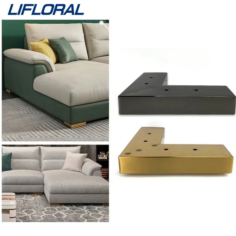 

4PCS 5.5cm High Heavy Load Bearing Furniture Legs L Slot Shaped Sofa Feet Furniture Hardware Legs Metal Steel Square Tube