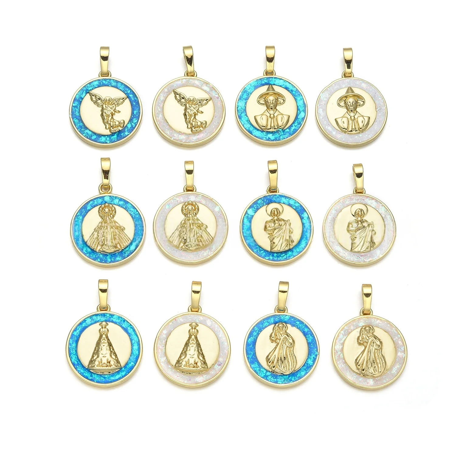 5 Pieces European and American Aobao Religious Virgin Angel Necklace Pendant DIY Jewelry Making Material Accessories Wholesale