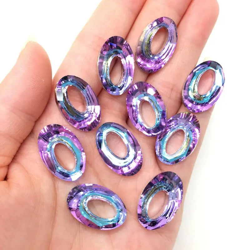10PCS 20mm Shiny AB Geometrische Runde Oval Lose Abstand Anhänger Perlen DIY männer und frauen Glück armband Halskette Schmuck – Detail 3