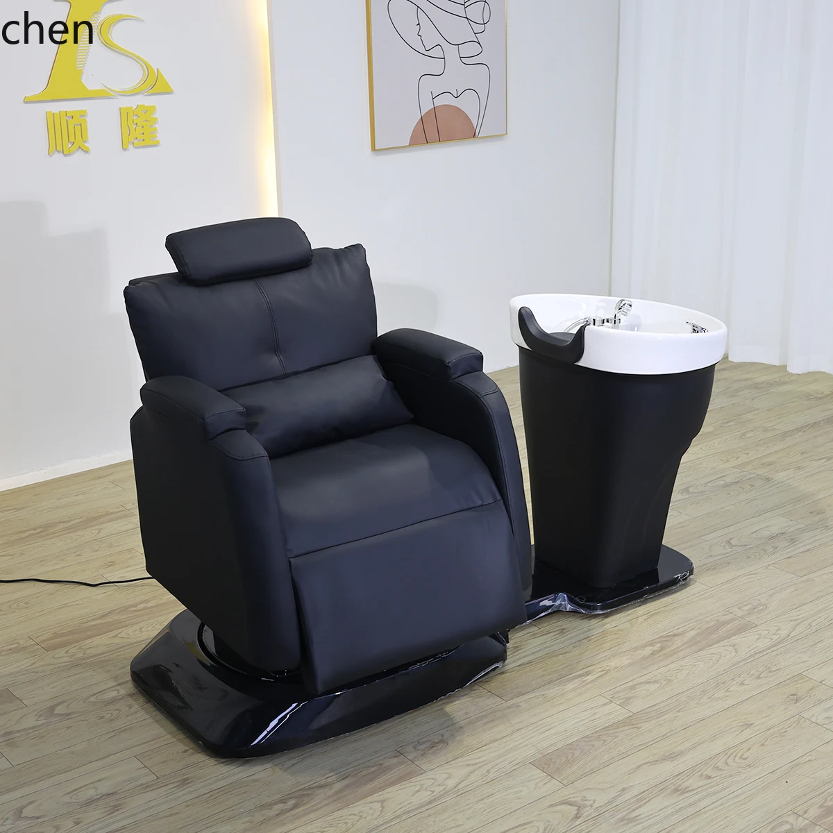 HTT hair salon special electric lift can be rotated flush bed barber shop Internet celebrity hair treatment shampoo bed
