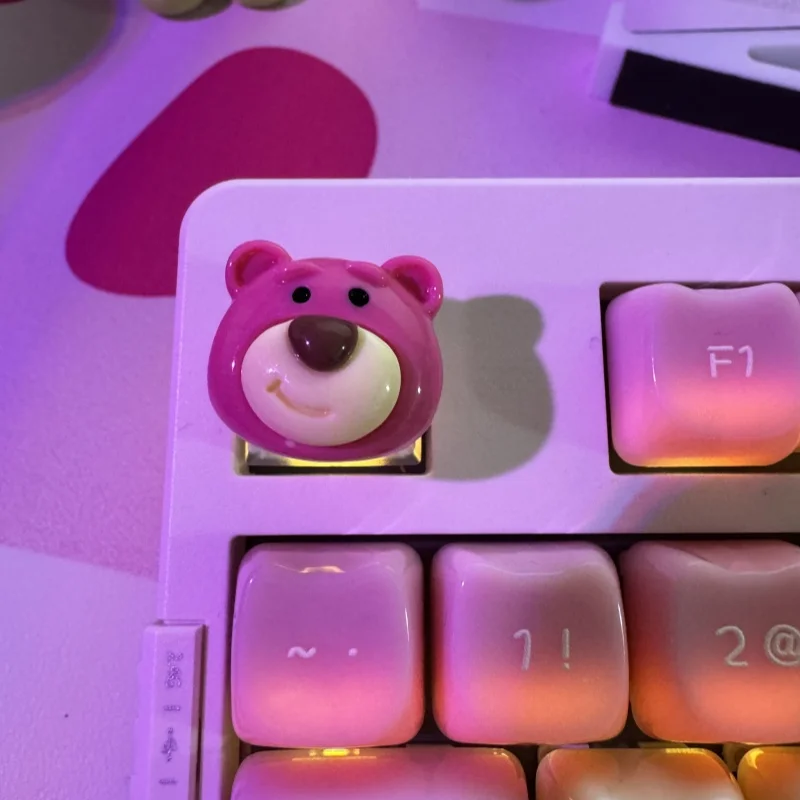 ديزني بوه الدب الغريبة الكرتون لوحة المفاتيح الميكانيكية Keycap فتاة Eeyore Lotso Kawaii أنيمي الخنزير الصغير Keycap لعبة PBT لطيف Keycap هدية