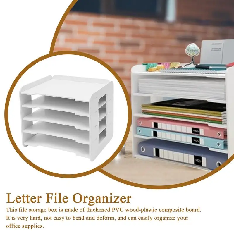 Desk Letter Tray Strong Load Bearing Paper Tray Teacher Document Storage Desktop Organizing Accessories For Home Studio