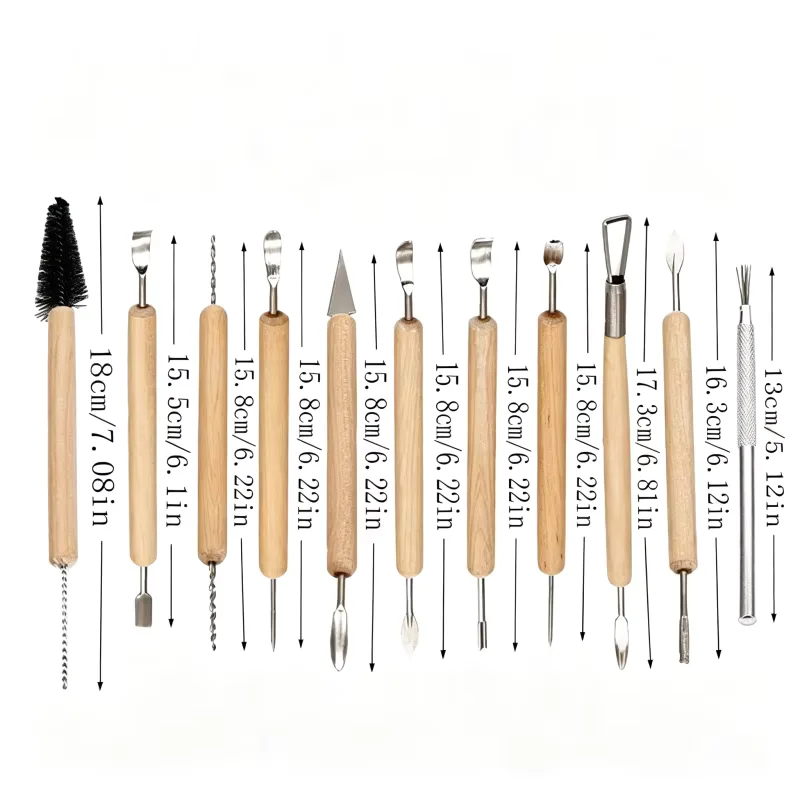 Pottery Sculpting Tool Set, Clay Modeling Carving Tools Kit with Roll Up Bag for Ceramics, Polymer Clay, DIY Handmade Art