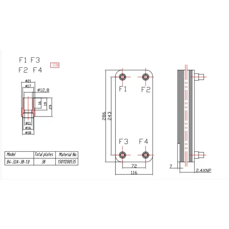 38 Plate customized Heat Exchanger Home Brewing Beer Wort Chiller  BPHE with Nyckel