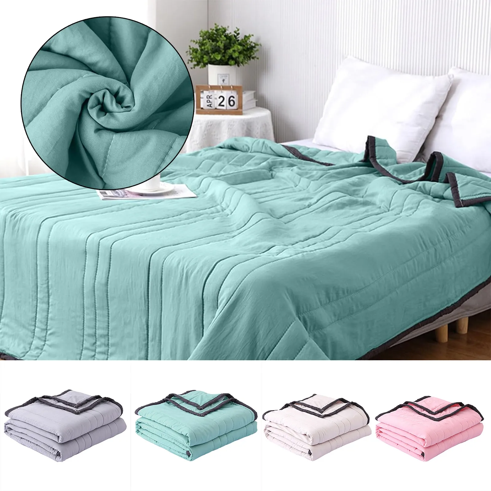 Summer Sleeping Cooler Comforter Double Cold Effect Blanket Cooler Fiber Ice Blanket Household All Season Lightweight