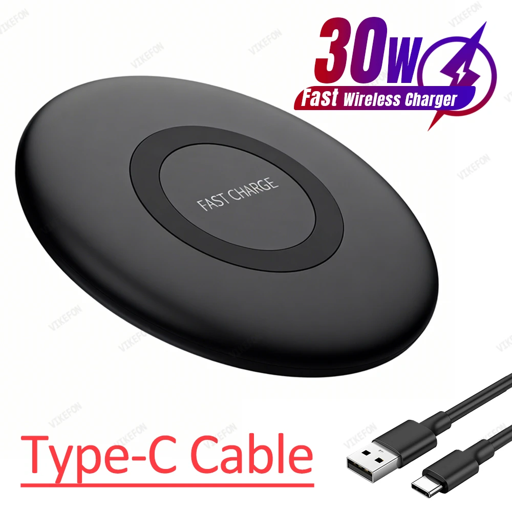 

Беспроводное зарядное устройство 30 Вт, док-станция для быстрой зарядки телефона для iPhone 17 16 15 14 13 12 Pro Max Samsung S25 S24 S23 Станция быстрой зарядки