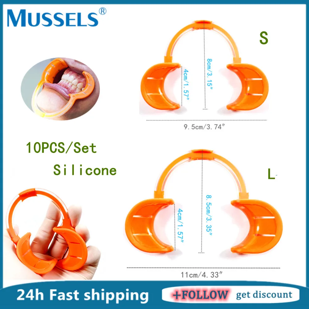 

10 шт., стоматологический открывалка для рта C-образной формы, мягкий силиконовый внутриротовой ретрактор для губ, щек, ортодонтический расширитель, стоматологический расширитель для ухода за полостью рта