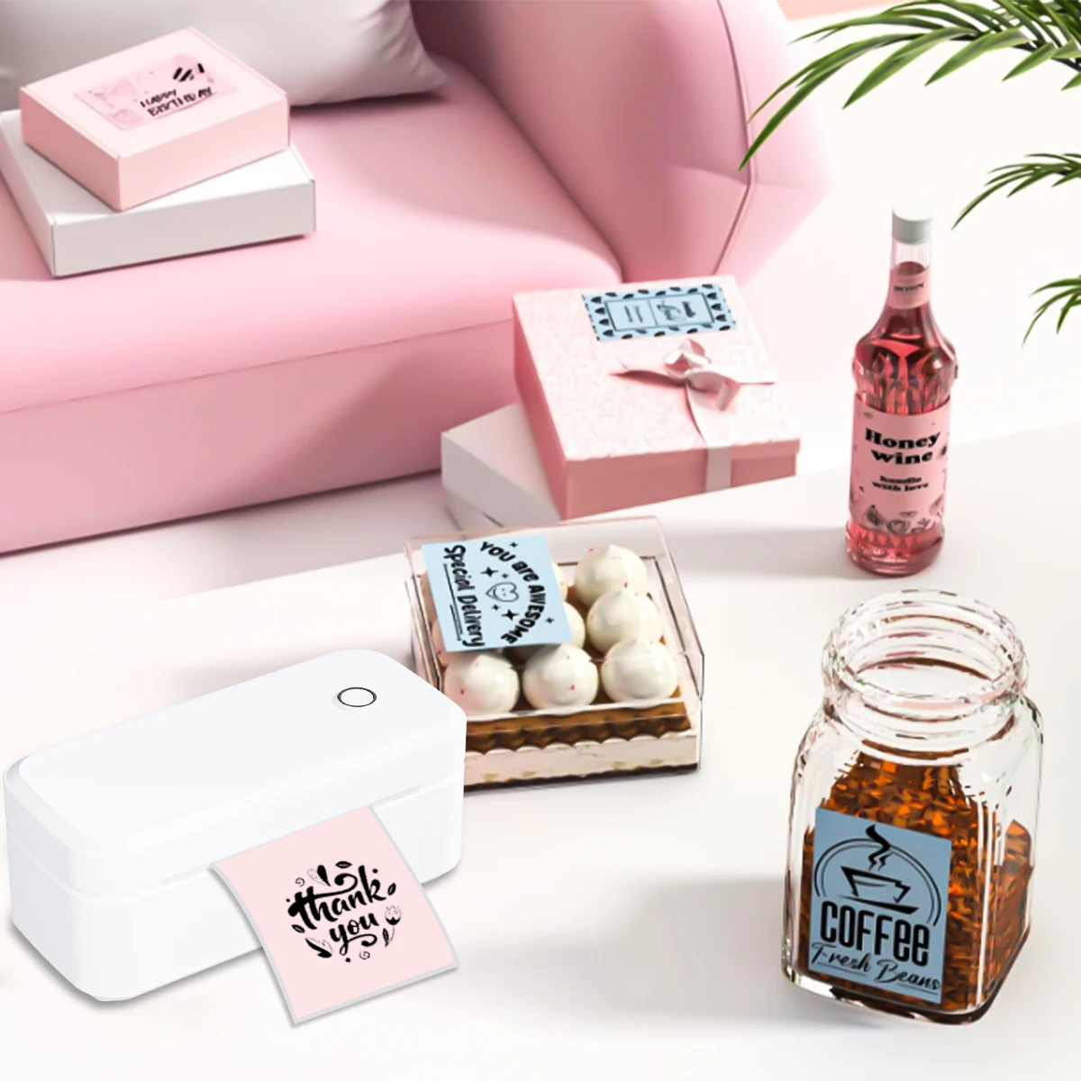 Marklife Thermal Printer D100 D200 X4 White Bluetooth Wireless Shipping Label Printer Compatible with iPhone Android Mac Window