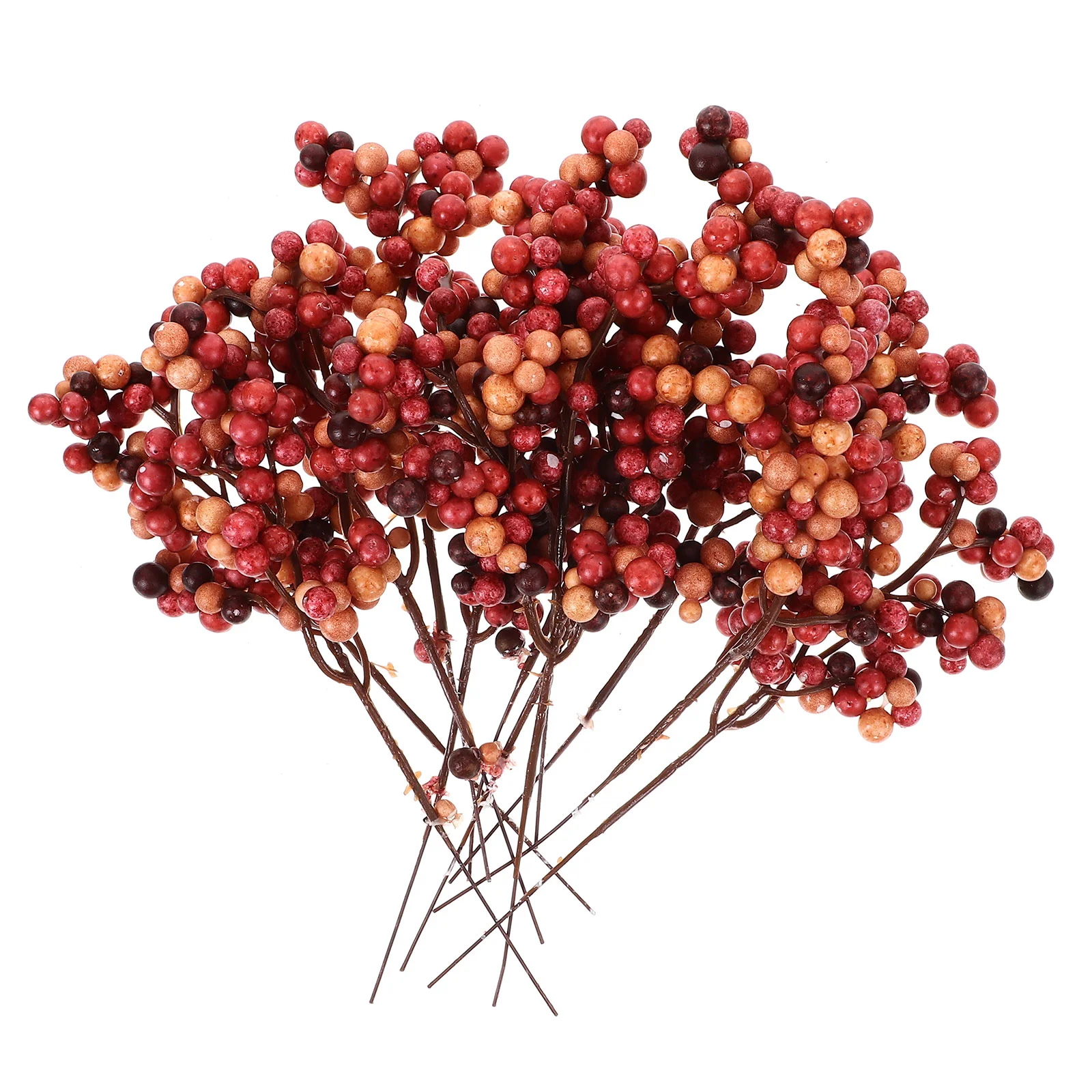 12 Pcs Christmas Berry Decorations Fake Stems Branches Flower Arrangement Lemon Plastic