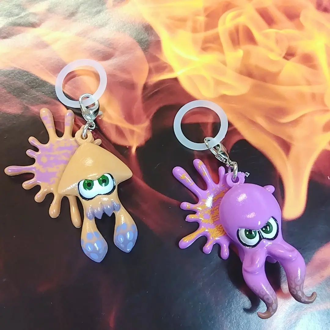 TakaraTomyArts Capsule Toy cute kawaii shooter game Part.3 Ika Tako squid octopus mascot ball chain pendant Gachapon