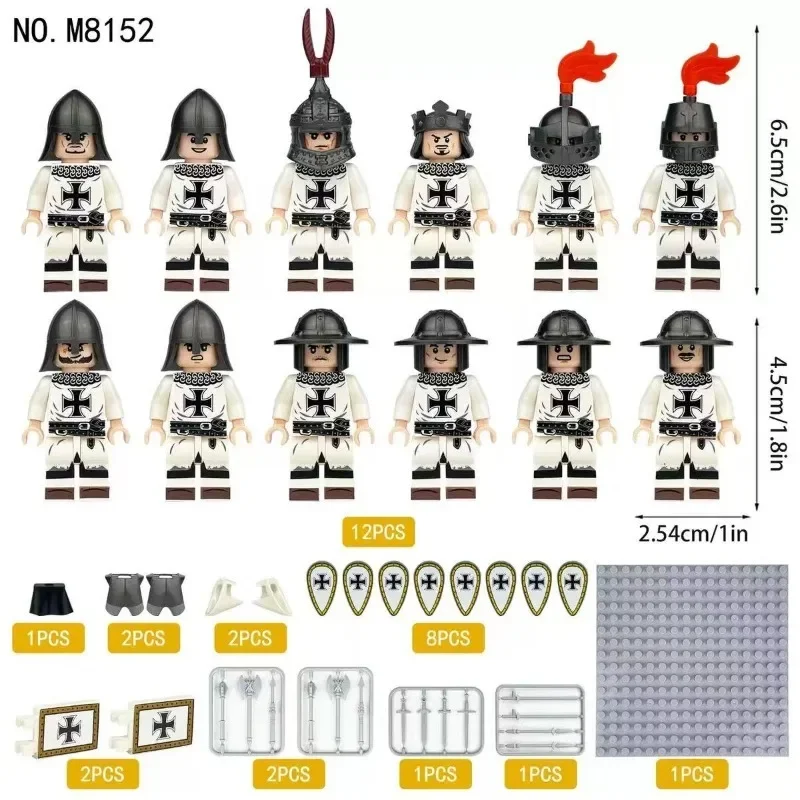 Antike römische Mittelalterritter, Bausteine, Figuren, Spielzeuge, Minifiguren, humanoide Puppen, Spielzeuge, Geburtstagsgeschenke. – Detail 15