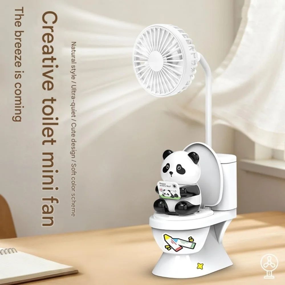 mini-ventilador-de-resfriamento--design-criativo-de-vaso-sanitario-com-decoracao-de-panda-alimentado-por-usb-velocidade-ajustavel-para-uso-em-mesa