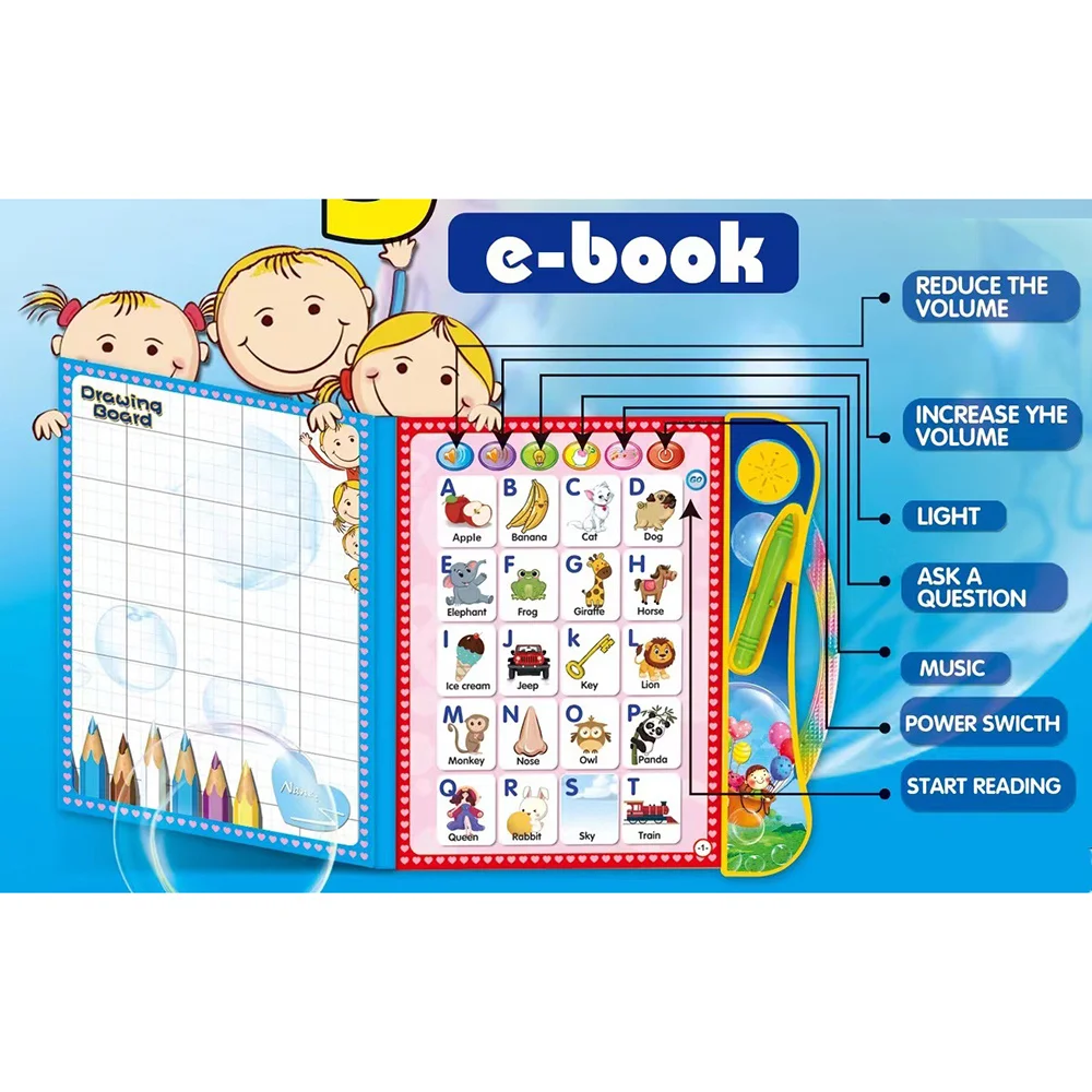 كتاب قراءة اللغة الإنجليزية آلة القراءة الصوتية التفاعلية ألعاب تعليمية