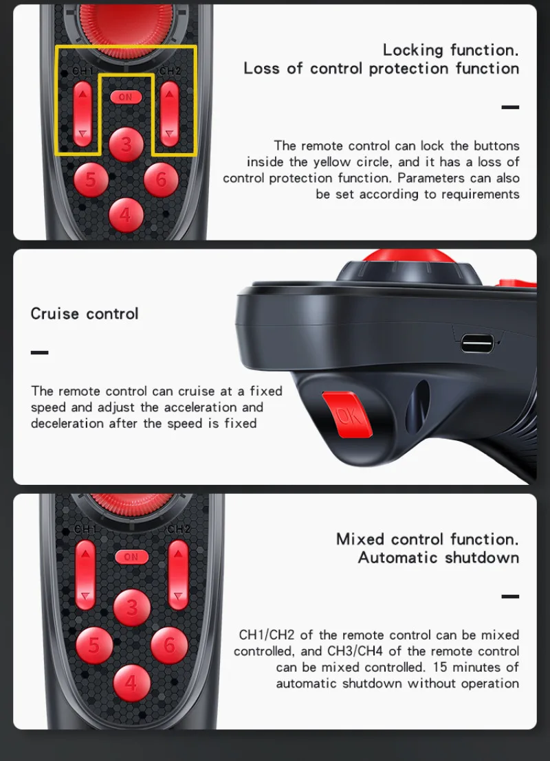 HOTRC DS-600 RC 송신기 LCD 리모컨, F-06A PWM 리시버 전압/신호 리턴, 4-9V 모델 자동차 보트 배 장난감, 6CH, 2.4G