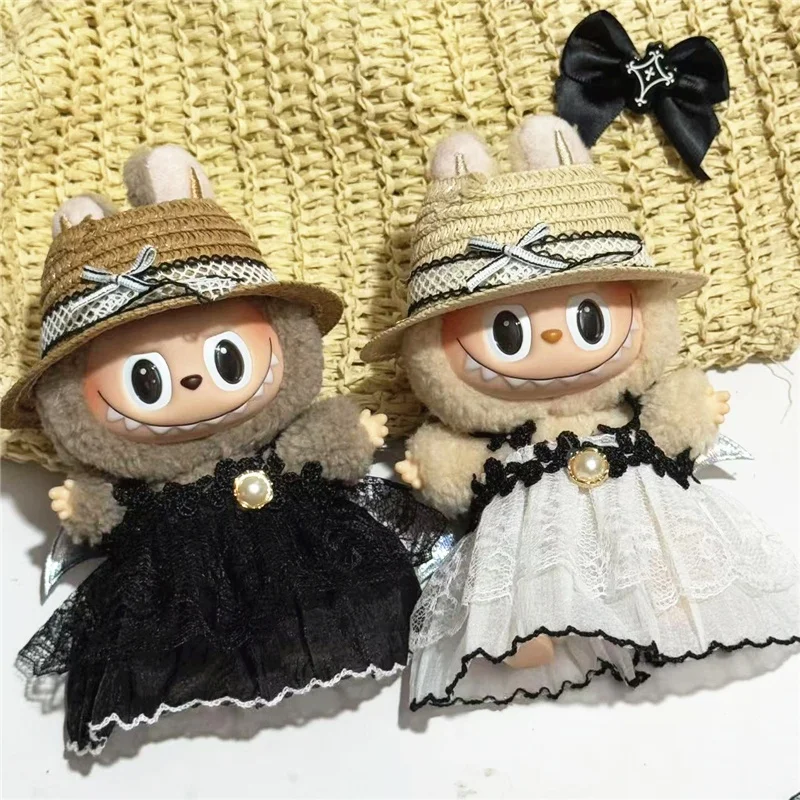 15 17 cm Voor Labubu Pop Allerheiligen Meerdere series Leuke Pompoen Kleding Trendy Gaasachtige Rok Outfit Kleding Schoenen Accessoires