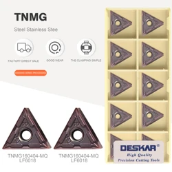 DESKAR TNMG160404 TNMG160408 HS MQ JMS Hà Mã MS LF6018 DESKAR Ban Đầu Carbide Lưỡi Dao Dụng Cụ Xoay Thép Không Gỉ Tiện Dụng Cụ