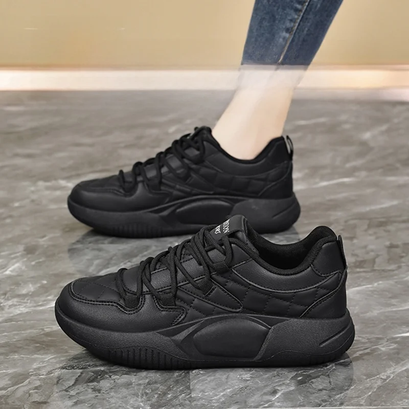black-work-shoes-comfortable-kitchen-office-non-slip-waterproof-fashionable-casual-shoes-for-women-low-cut-round-toe-rubber-sole