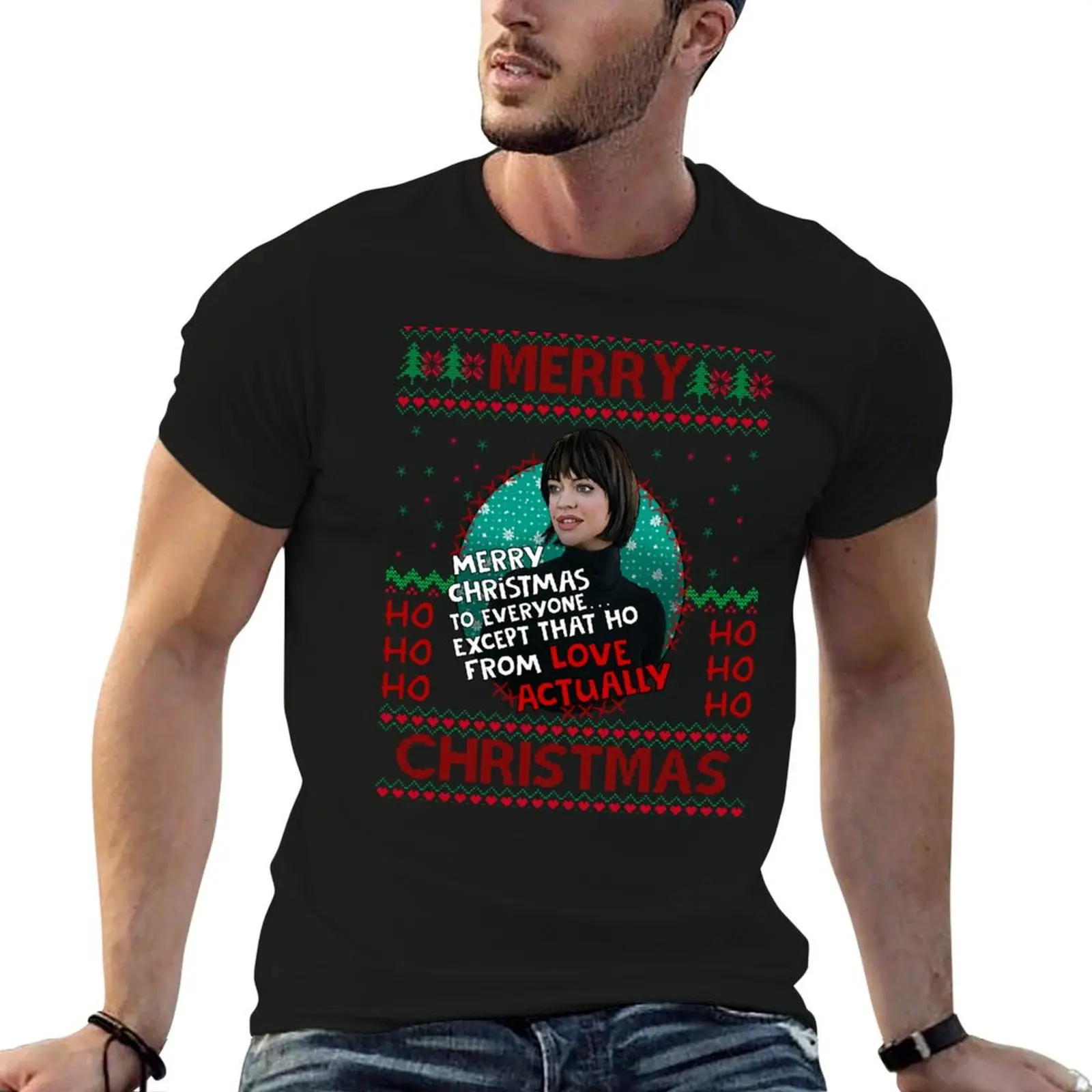 Love Christmas Actually ...except that Christmas Jumper T-Shirt Water Resistant Casual T-Shirt