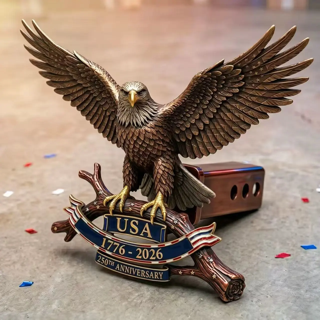 250th Anniversary 1776-2026 Trailer Hitch Cover American Bald Eagle USA Patriotic Hitch Cover Fits 3cm 5cm Truck Decor