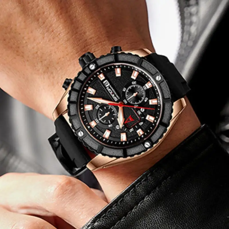 

Sanda Brand Silicone Waterproof Mens Quartz Watches Luxury Multifunction Fashion Male Wrist Watches Relogio Masculino