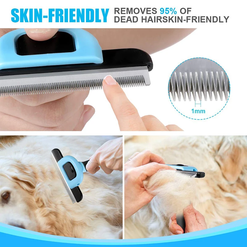 Brosse à épiler pour animaux de compagnie, peigne à poils courts à moyens, fournitures de toilettage et de soins pour chiens et chats, outil de démêlage