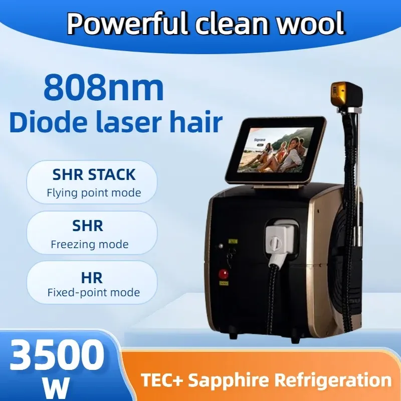 

3 wavelength diode hair removal machine 755 808 1064nm cooling head facial body painless permanent laser hair removal machine