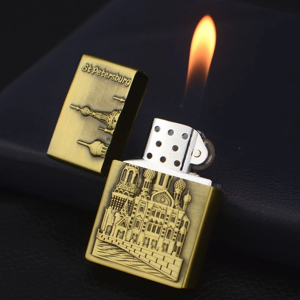 

Personalized and Creative Gas Grinding Wheel Lighter Embossed with St. Petersburg Cathedral in Russia, A Commemorative Gift