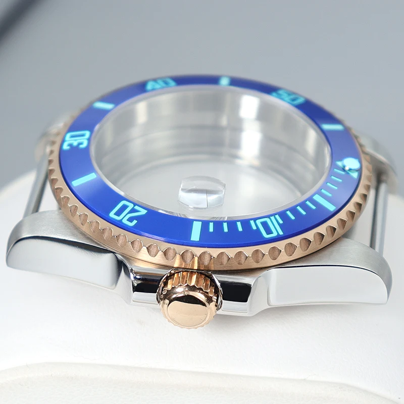 40mm Watch Silver RoseGold Nh38 Case C3 Luminous Bezel For Submariner Seiko Nh35 Nh34/36 Eta2824 Miyota8215 28 5mm Dial Sapphire