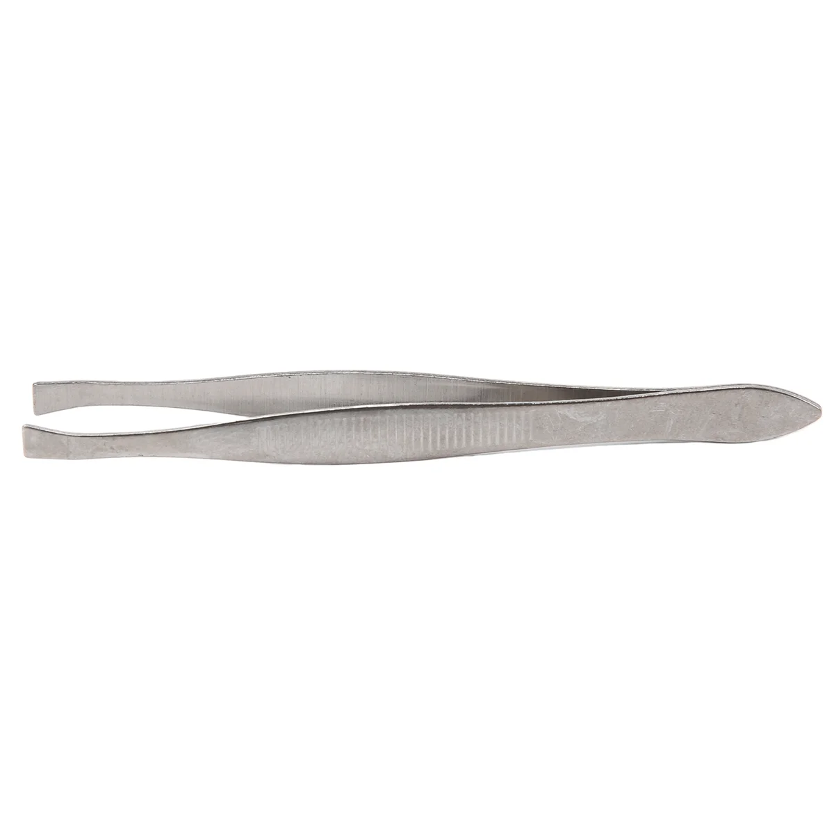 

A29R Silver Tone Slanted Flat Tip Metal Hair Eyebrow Tweezer Cosmetic Tool for Lady