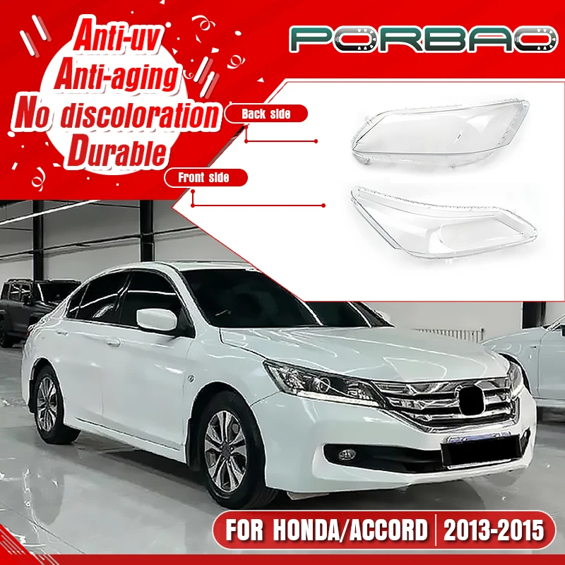 For Honda ACCORD 2013 2014 2015 Headlight Lens Cover Car Light Housing Headlamp Transparent Lampshade Replacement