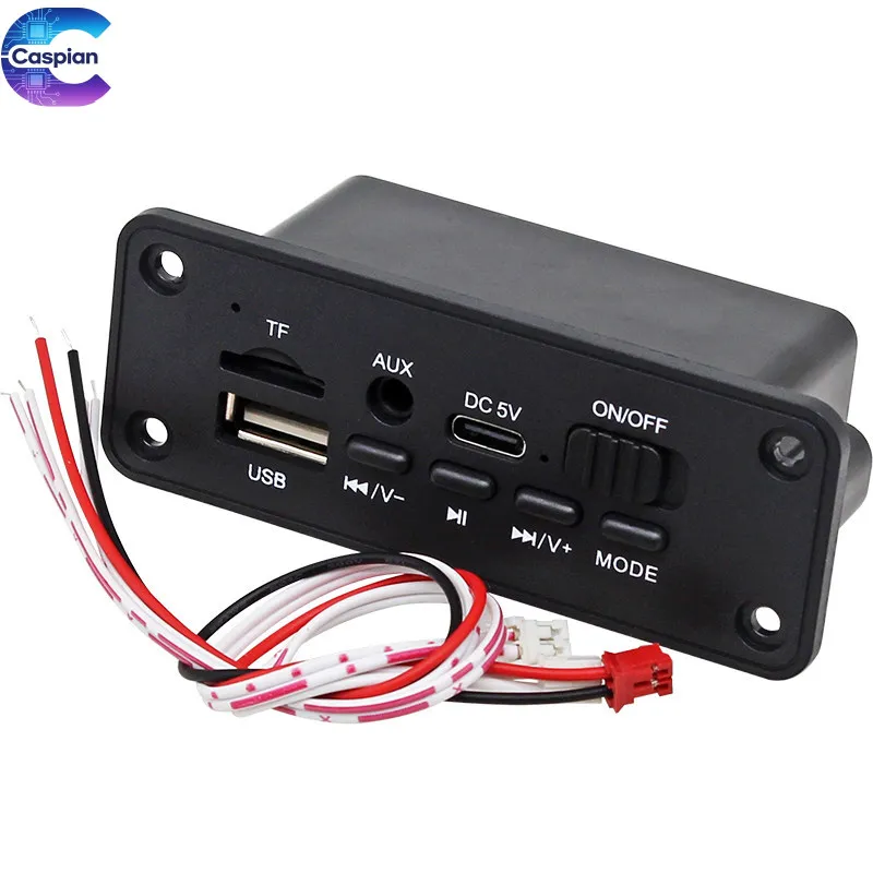 3.7V lithium battery MP3 Bluetooth 5.0 audio decoding amplifier board 5V lossless USB flash drive TF card FM radio player