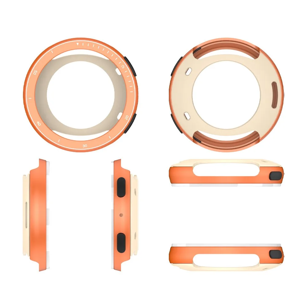 Replacement Metal Watch Bezel Protective Anti-Scratch Watch Case Shell Shockproof Screen Protector for Amazfit Active 2