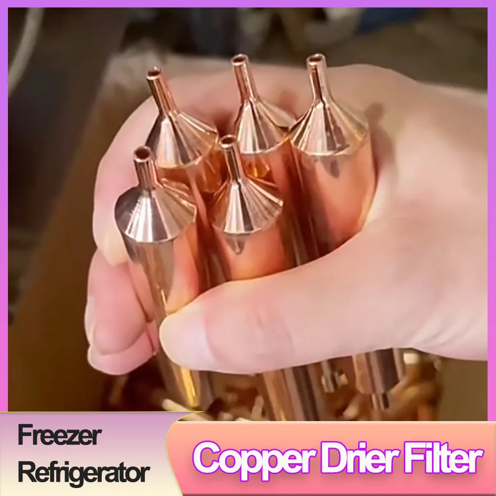 Copper Single Tube Drier Filter Universal Refrigeration Replacement Parts For Refrigerator Freezer Repair
